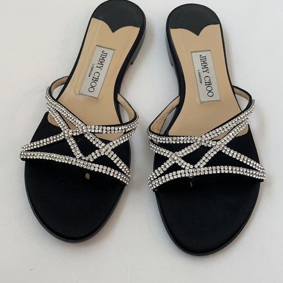 Jimmy Choo Black and Silver Flats - Picture 2 of 7